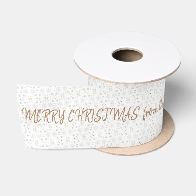  Gold Custom Editable Signature Merry Christmas Sa Satin Ribbon (Spool)