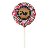 Gold Custom Logo Business Company Branded  Chocola Chocolate Covered Oreo Pop (Zoomed)