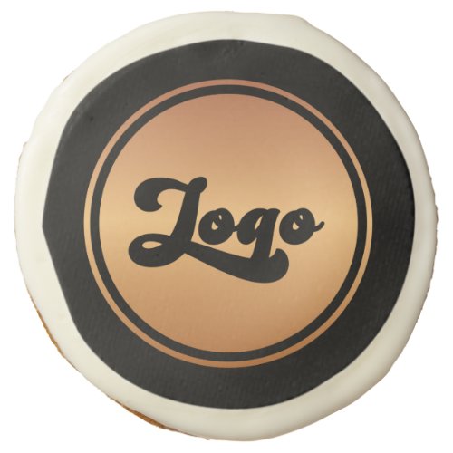 Gold Custom Logo Business Company Branded Sugar Cookie