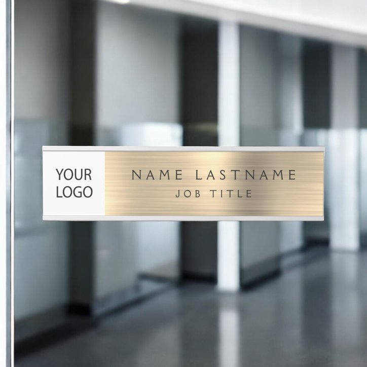 Gold Custom Logo Executive Business Professional Door Sign