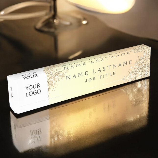 Gold Custom Logo Executive Professional Desk Name Plate (Creator Uploaded)