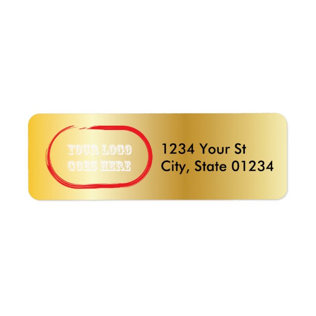 Gold Custom Logo Return Address Labels (Front)