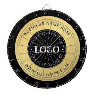 Gold Custom Logo & Text Company Business Branded   Dart Board