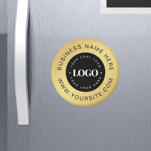 Gold Custom Logo & Text Company Business Branded Magnet