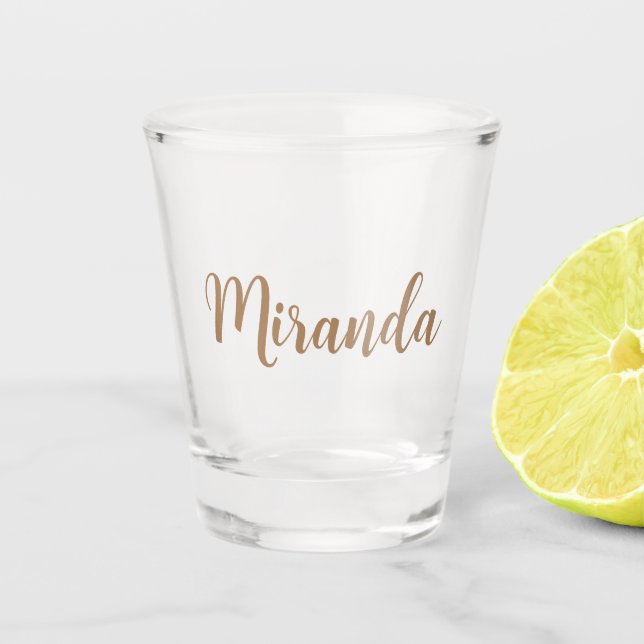 Gold Custom Name Personalized Shot Glass (Front)