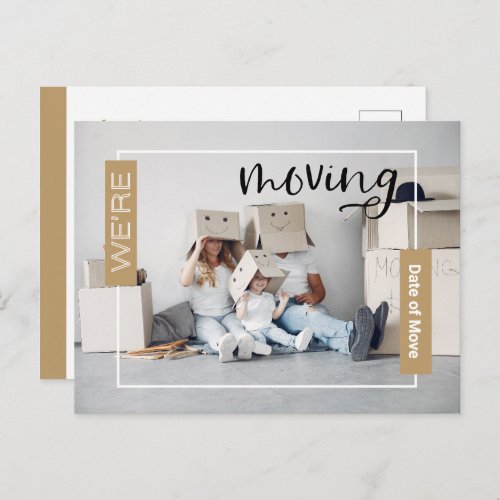 Gold Custom Photo Moving Announcement Card