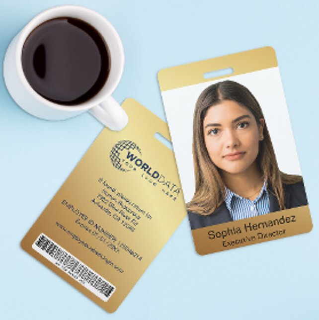 Gold Custom Photo Name ID Badge (Creator Uploaded)
