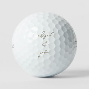 Gold Custom Script Names Wedding Titleist Pro Golf Balls