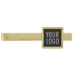 Gold Custom Tie Bar Clip Company Logo Personalized