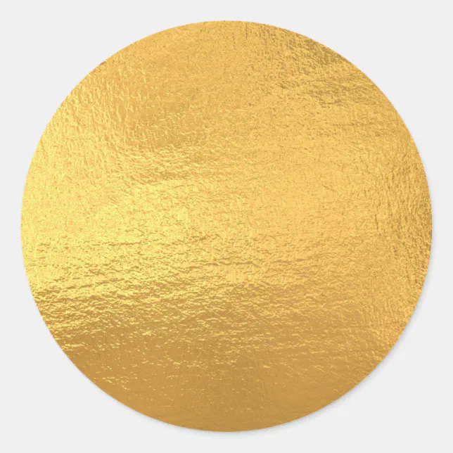 Gold Custom Trendy Classic Round Sticker | Zazzle