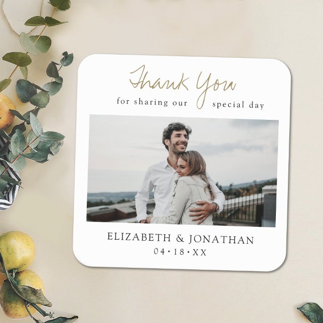 Gold Custom Wedding Coaster Favor with Photo (Creator Uploaded)