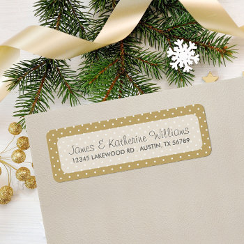 Gold Cute Polka Dots Modern Wedding Label by jenniferstuartdesign at Zazzle
