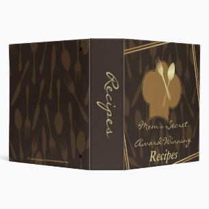Gold Cutlery & Chef's Hat Recipe Binder