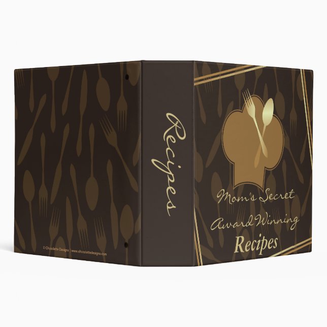 Gold Cutlery & Chef's Hat Recipe Binder (Background)