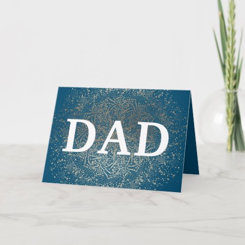 Gold DAD Formal Elegant Sparkle Navy Fathers Day Card