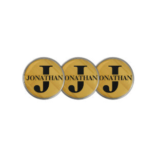 Gold Dad Initial Letter Name Typography Design Golf Ball Marker
