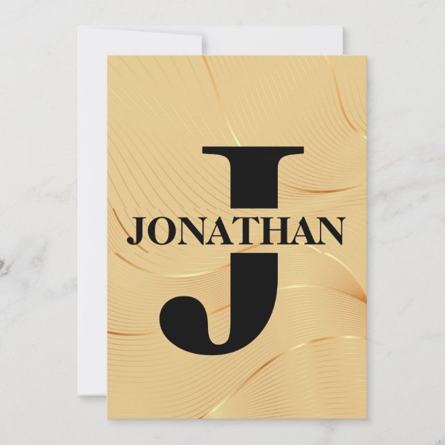 Gold Dad Initial Name Appreciation Design Holiday Card (Front)