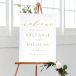 Gold Dainty Script Wedding Welcome Sign at Zazzle