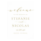 Gold Dainty Script Wedding Welcome Sign