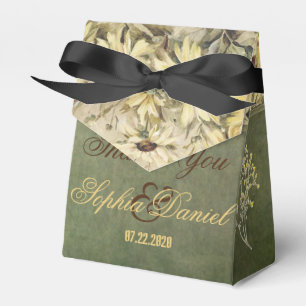 Gold Daisies With Sage Wedding Favor Box