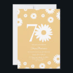 Gold Daisy 70th Birthday Invitation<br><div class="desc">🌼 Celebrate a big milestone with our 70th Daisy Birthday Invitation! 🎉 Perfect for honoring a special loved one's 70th birthday, this groovy invitation features beautiful daisies and elegant calligraphy. Personalize it with all the party details to create a memorable and unique celebration. Make this milestone birthday as special as...</div>
