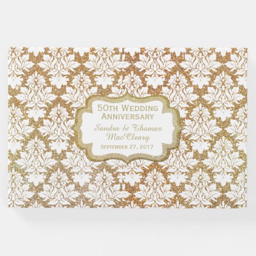 Gold Damask 50th Anniversary Custom Guest Book