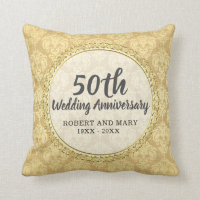 Gold Damask 50th Wedding Anniversary Gift