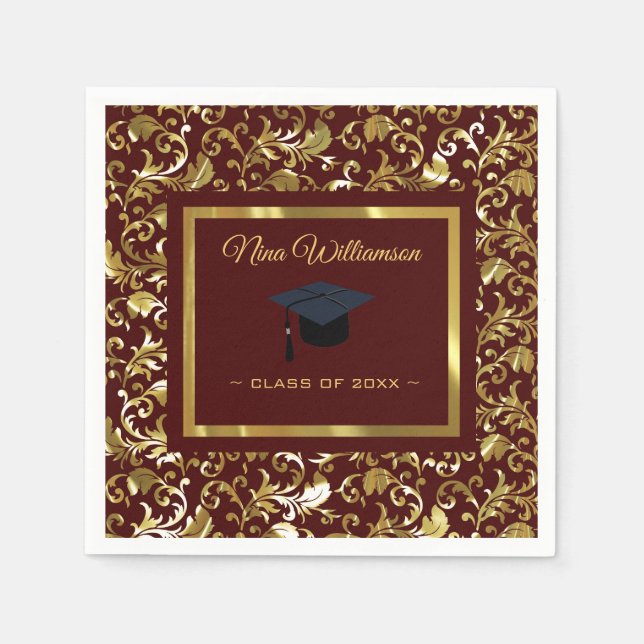 Gold Damask And Cap Napkins (Front)