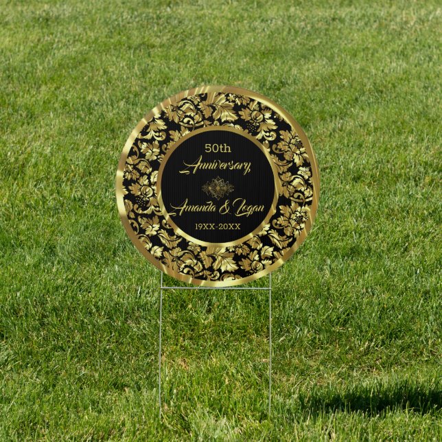 Gold Damask And Swirl Sign (Insitu)
