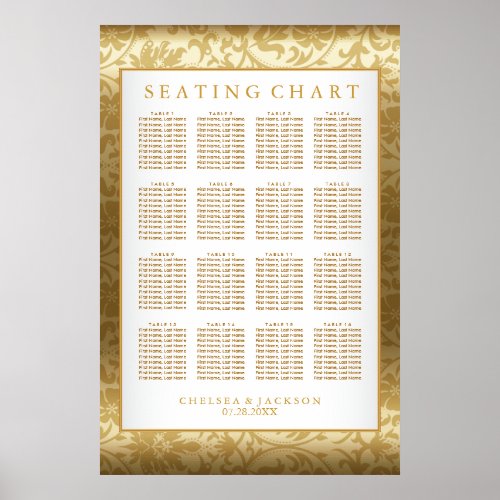 Gold Damask and White _ Seating Chart
