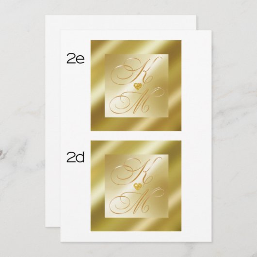gold damask bar MONOGRAM CARD (Front/Back)
