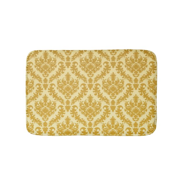 Gold damask bathroom mat (Front)