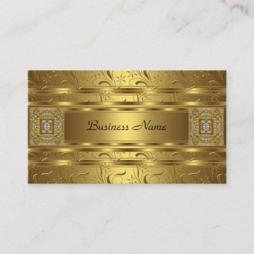 Gold Damask Black Floral Jewel Elegant Classy Business Card Templates