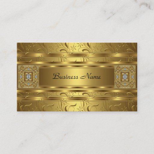 Customizable Gold Damask Black Floral Jewel Elegant Classy Business Card Templates