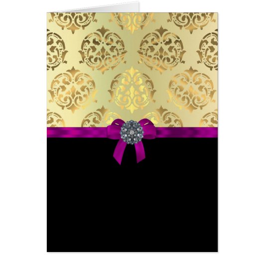Gold damask & black personalized (Front)