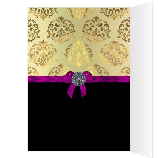 Gold damask & black personalized (Inside (Left))