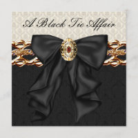 Gold Damask Black Tie Formal Corporate Party