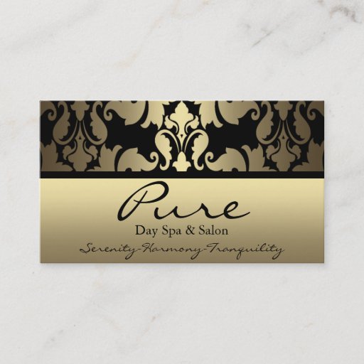 Customizable Gold Damask Business Card