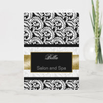 gold damask Business Thank You Cards