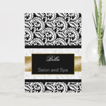 Gold Damask Business Thank You Cards by MG_BusinessCards at Zazzle