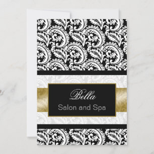 gold damask Business Thank You Cards