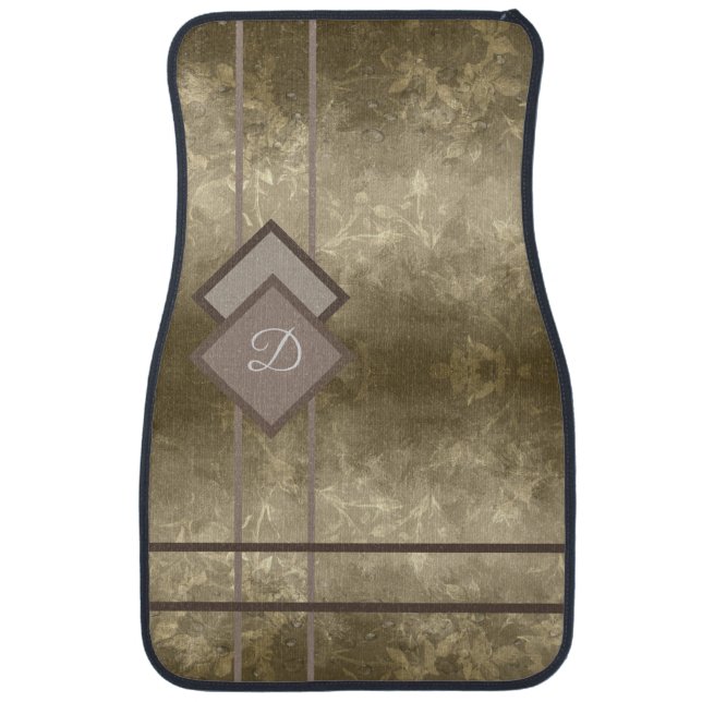 Gold damask car floor mat (Front)