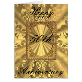 Gold damask card