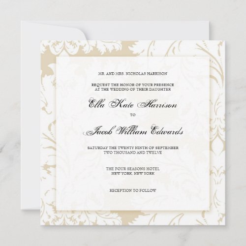 Gold Damask Collection | Wedding Invitation