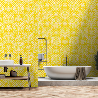 Gold Damask Color Peel and Stick Removable Vinyl Wallpaper