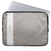 Gold Damask Electronics Bag with Initials or Name
