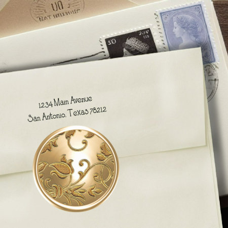 Gold  Damask Envelope Seal
