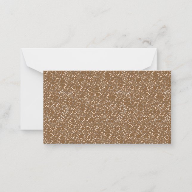Gold Damask Flat Note Card (Front)