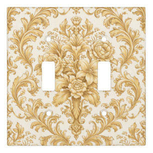Gold Damask Floral Light Switch Cover