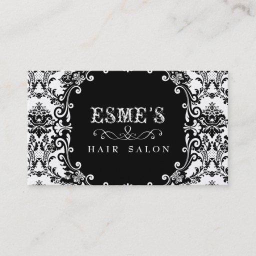 Customizable GOLD Damask Hair Salon Stylist Business Card